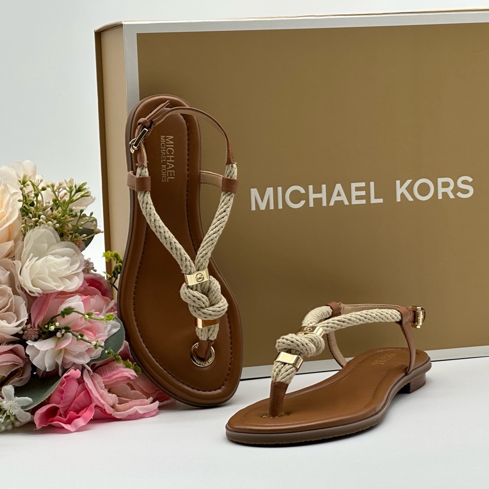 Michael Kors  Women’s Knotted Rope Flat Thong Sandal Size 5